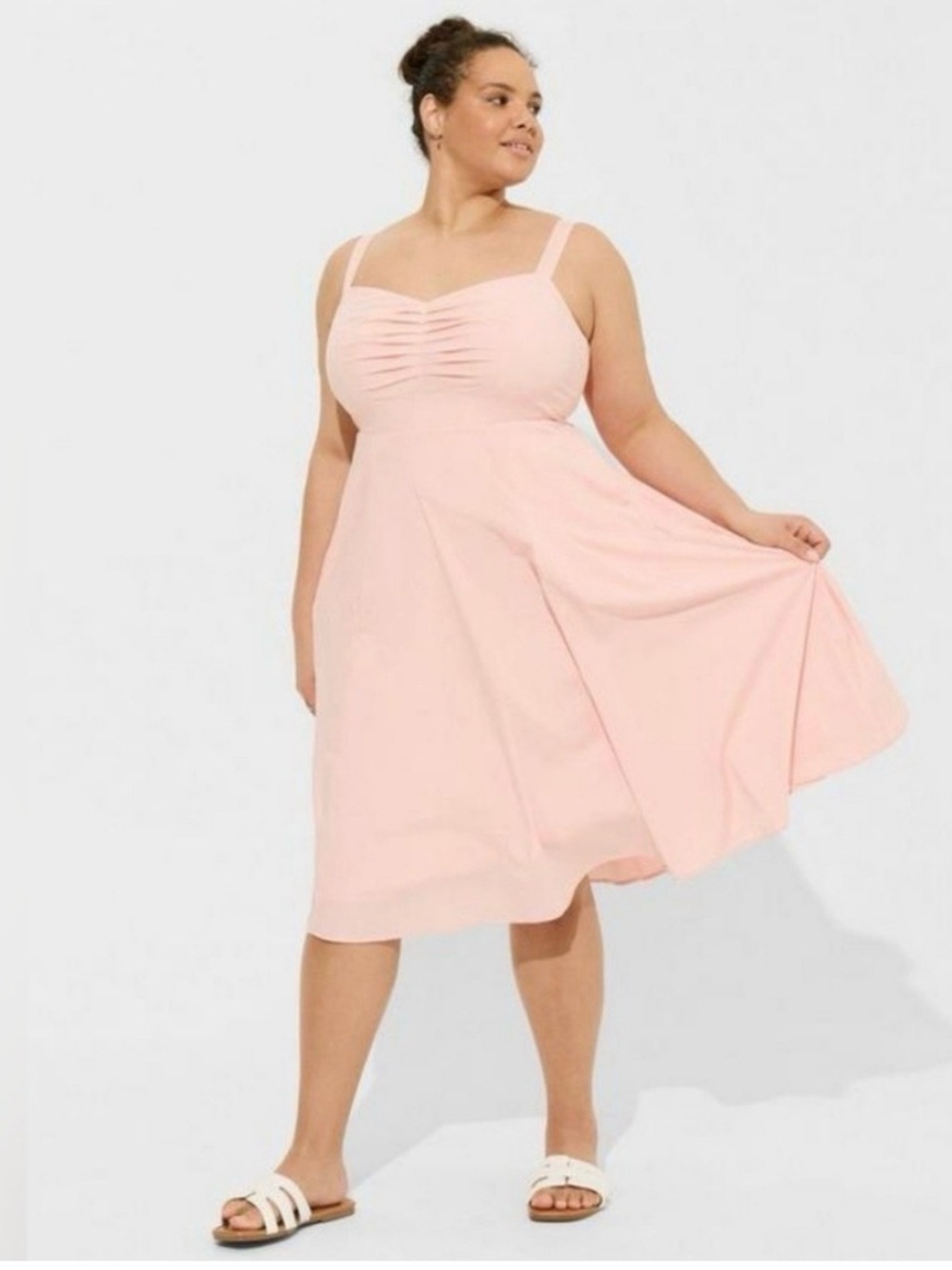 NWT Torrid Midi Poplin Fit & Flare Dress - Impatient Pink
IMPATIENT PINK